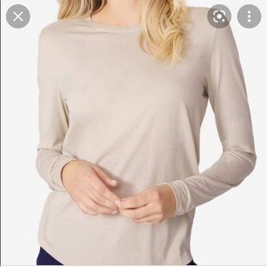 Figs super soft long sleeve underscrub tan